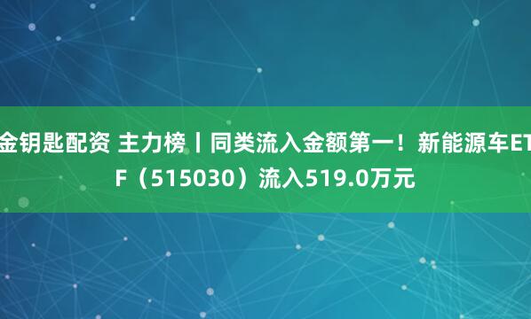 金钥匙配资 主力榜丨同类流入金额第一！新能源车ETF（515030）流入519.0万元